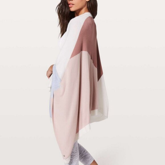 Lululemon Hatha Wrap Quicksand Misty Pink White Heathered Core Light Grey OS